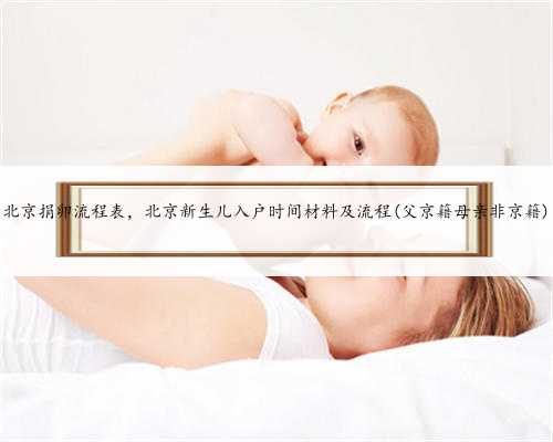 北京捐卵流程表，北京新生儿