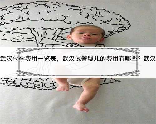 代孕生殖中心谁做过，武汉代孕费用一览表，武汉试管婴儿的费用有哪些？武汉